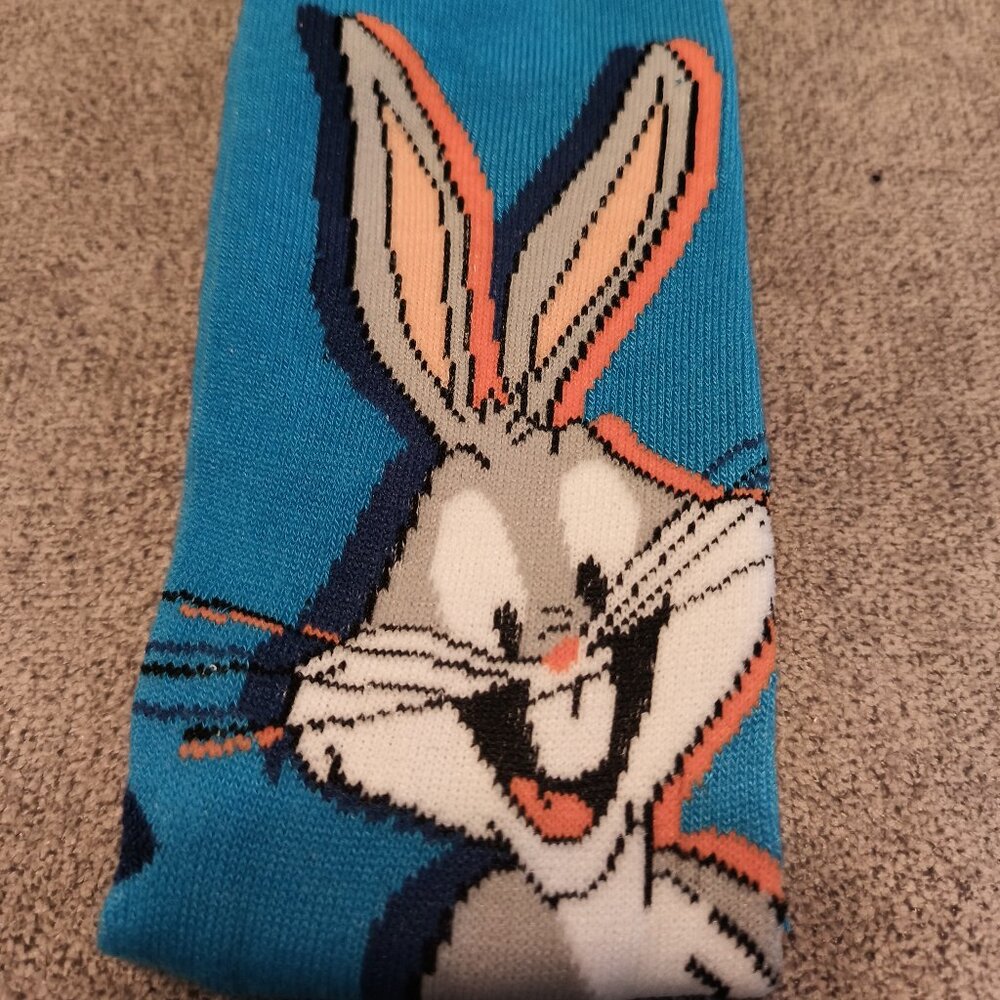 LOONEY TUNES BLUE BUGS BUNNY CREW SOCKS SIZE 6 - 12